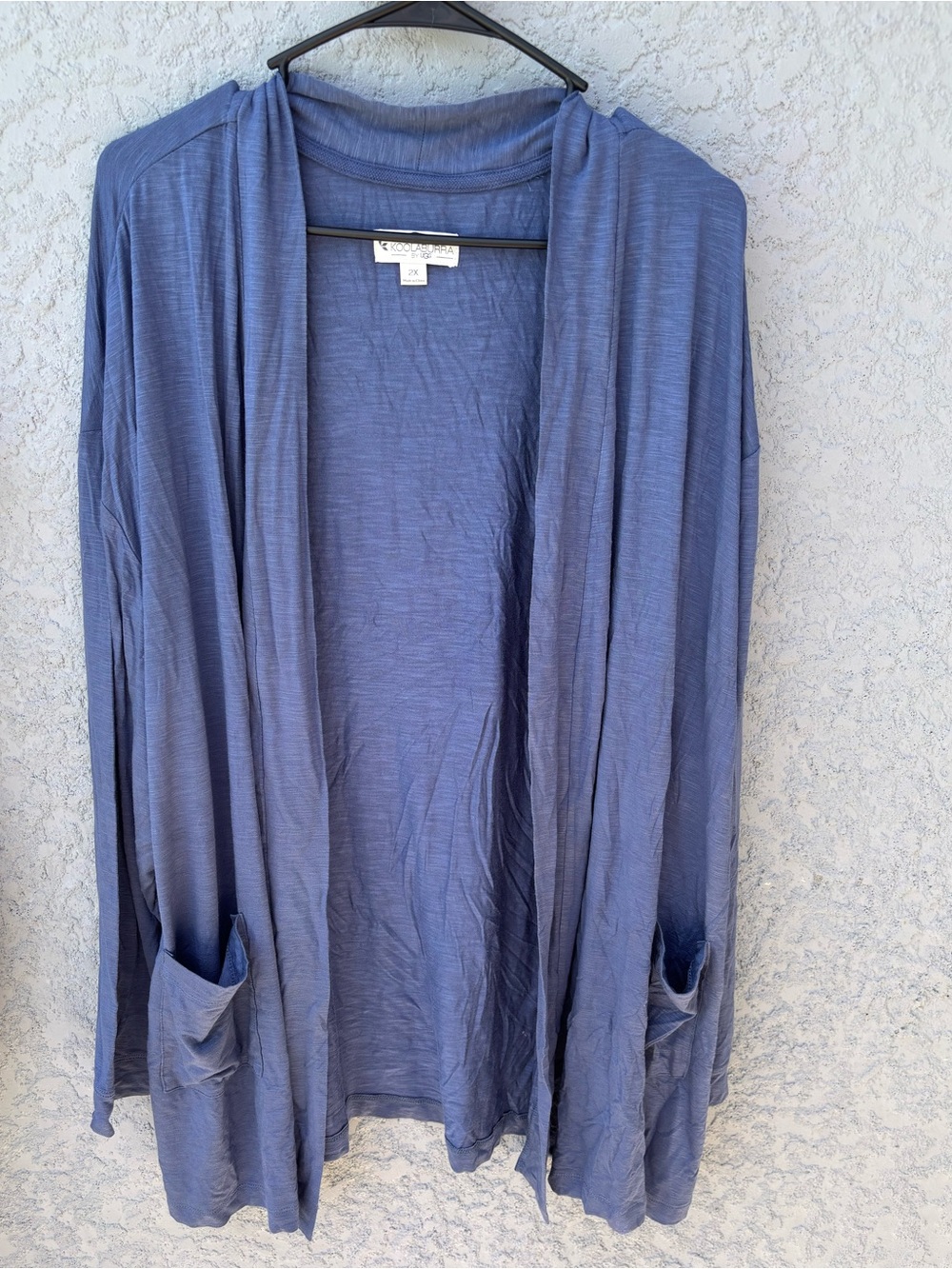 Koolaburra Open-Front Slate Blue Cardigan with Pockets